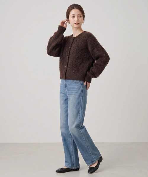Nunc.（ヌンク）の「アルパカシャギーショートカーディガン（カーディガン/ボレロ・レディース・ネイビー/ダークブラウン/ベージュ/ライトベージュ/ラベンダー・FREE）」の6枚目の写真