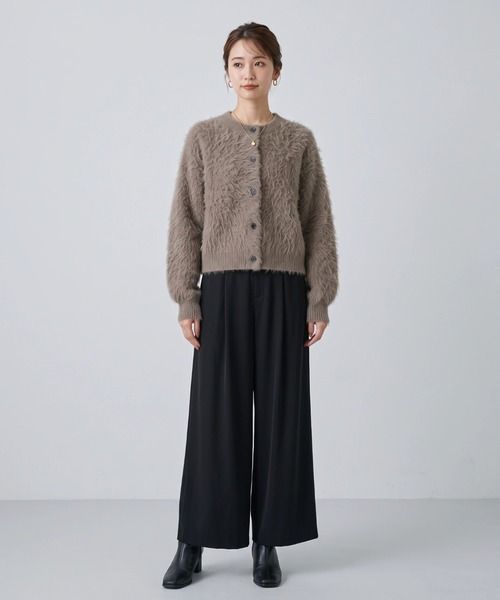 Nunc.（ヌンク）の「アルパカシャギーショートカーディガン（カーディガン/ボレロ・レディース・ネイビー/ダークブラウン/ベージュ/ライトベージュ/ラベンダー・FREE）」の13枚目の写真
