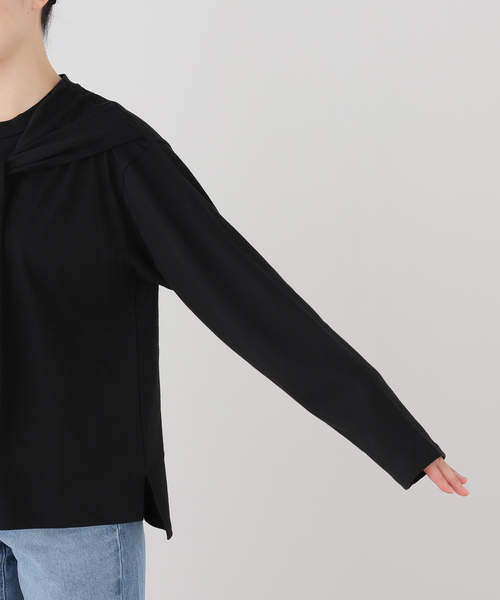 La TOTALITE(ラトータリテ)の「【洗える】スカーフデザインプルオーバー(Tシャツ/カットソー・レディース・ホワイト/ブラック/ブラウン・FREE)」の13枚目の写真