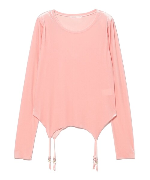 BEAMS COUTURE（ビームスクチュール）の「ガーター ベロア トップス（Tシャツ/カットソー・レディース・ブルー系その他/ピンク/ブラック・ONE SIZE）」の7枚目の写真