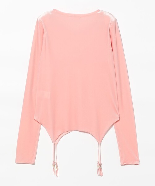 BEAMS COUTURE（ビームスクチュール）の「ガーター ベロア トップス（Tシャツ/カットソー・レディース・ブルー系その他/ピンク/ブラック・ONE SIZE）」の8枚目の写真