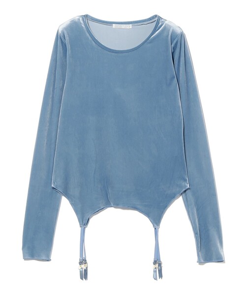 BEAMS COUTURE（ビームスクチュール）の「ガーター ベロア トップス（Tシャツ/カットソー・レディース・ブルー系その他/ピンク/ブラック・ONE SIZE）」の10枚目の写真