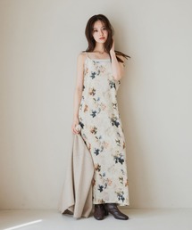 ボカシフラワーベロアキャミワンピース/1067424