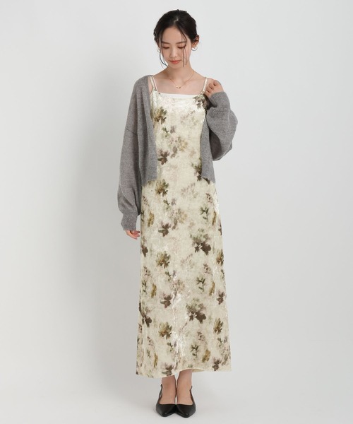 Andemiu(アンデミュウ)の「ボカシフラワーベロアキャミワンピース/1067424(ワンピース・レディース・オレンジ/カーキ・FREE)」の7枚目の写真