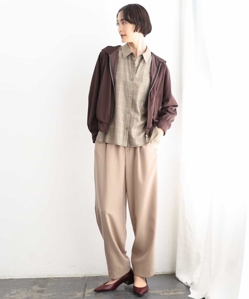 MICHEL KLEIN（ミッシェル・クラン）の「[セットアップ対応]ラメチェックオーバーシャツ（シャツ/ブラウス・レディース・グレー/モカ・38）」の12枚目の写真