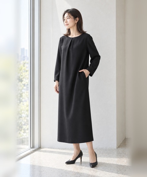 prendre la joie(プレンドレラジョア)の「ブラックフォーマルBOXワンピース ロング丈(ワンピース・レディース・ブラック・FREE)」の3枚目の写真