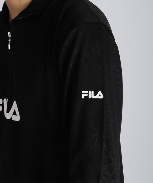 FILA(フィラ)の「FILA / フィラ ハーフジップ 長袖Tシャツ モックネック 吸水速乾 UVケア ドライ ロゴプリント 薄手(Tシャツ/カットソー・メンズ・ブラック・L/M)」の8枚目の写真