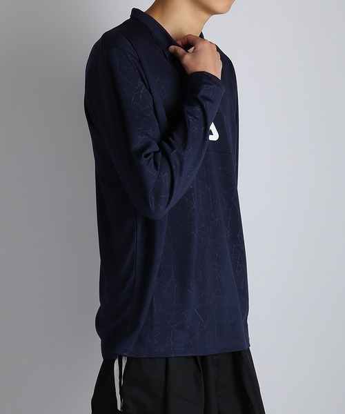FILA(フィラ)の「FILA / フィラ ハーフジップ 長袖Tシャツ モックネック 吸水速乾 UVケア ドライ ロゴプリント 薄手(Tシャツ/カットソー・メンズ・ブラック・L/M)」の10枚目の写真