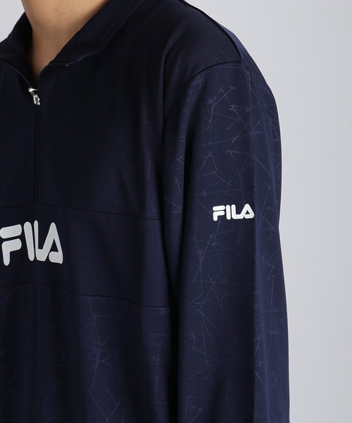 FILA(フィラ)の「FILA / フィラ ハーフジップ 長袖Tシャツ モックネック 吸水速乾 UVケア ドライ ロゴプリント 薄手(Tシャツ/カットソー・メンズ・ブラック・L/M)」の16枚目の写真