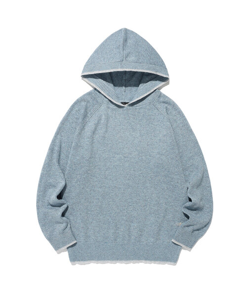 NICE GHOST CLUB(ナイスゴーストクラブ)の「配色ニットフーディー_ブルー(NG2GFFK640A)(パーカー・レディース・ブルー・SMALL/MEDIUM)」の1枚目の写真