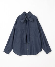 feerique 3OZデニムボウタイブラウス