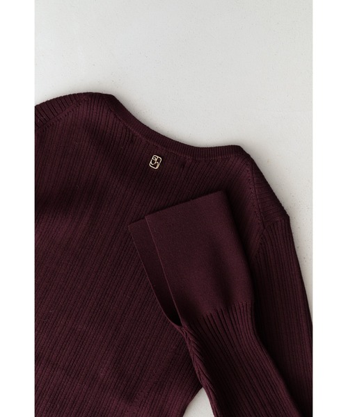 Her lip to（ハーリップトゥー）の「Essential Rib Knit Top（Tシャツ/カットソー・レディース・ベージュ/オフホワイト/ブラック/アッシュブラウン/バーガンディー・S/M）」の20枚目の写真