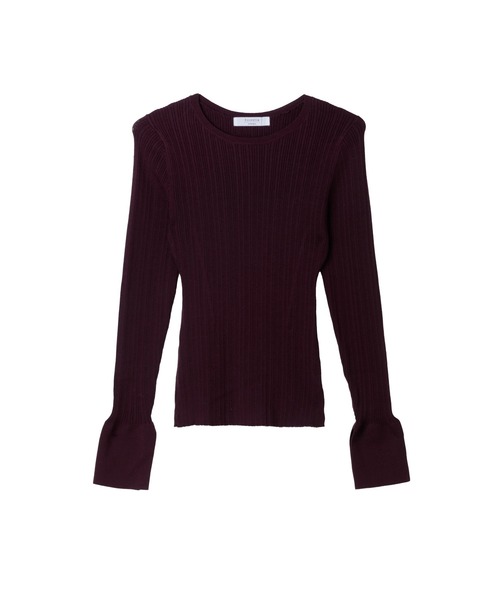 Her lip to（ハーリップトゥー）の「Essential Rib Knit Top（Tシャツ/カットソー・レディース・ベージュ/オフホワイト/ブラック/アッシュブラウン/バーガンディー・S/M）」の22枚目の写真