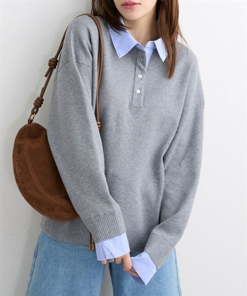 nissen(ニッセン)の「【低身長/高身長サイズ有】シャツドッキング風ニット(Petitjo/slattgir)(ニット/セーター・レディース・ブラウン/杢グレー・M/L/LL/TM/TL/TLL/T3L)」の17枚目の写真