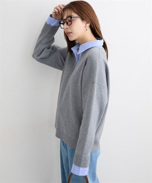 nissen(ニッセン)の「【低身長/高身長サイズ有】シャツドッキング風ニット(Petitjo/slattgir)(ニット/セーター・レディース・ブラウン/杢グレー・M/L/LL/TM/TL/TLL/T3L)」の19枚目の写真