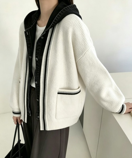 Aelina(エリナ)の「フード付きフェイクレイヤードニットカーディガン(ニット/セーター・レディース・ホワイト系その他/ベージュ系その他2/ブラウン系その他2/ブラック系その他2/ホワイト系その他2/ベージュ系その他/ブラウン系その他/ブラック系その他・FREE)」の17枚目の写真