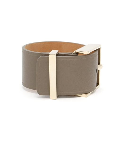 MAISON BOINET（メゾンボワネ）の「・MAISON BOINET / LEATHER BRACELET（バングル/リストバンド・レディース・グレー/ブラウン/カーキ・MEDIUM）」の4枚目の写真