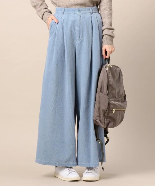 BEAUTY&YOUTH UNITED ARROWS（ビューティーアンドユースユナイテッドアローズ）の「BY コーデュロイタックワイドパンツ◆（その他パンツ・レディース・ダークブラウン/ライトブルー/ワインレッド/イエロー/ターコイズブルー・SMALL/MEDIUM）」の3枚目の写真