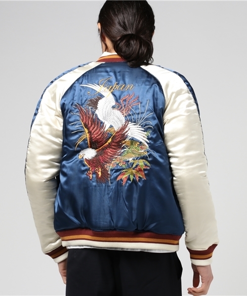 極美品/希少✨JACK ROSE スカジャン　リバーシブル　ベロア　刺繍　鷹 JACK ROSE ジャックローズ スカジャン スタジャン 刺繍 鷲 鷹 L - メルカリ