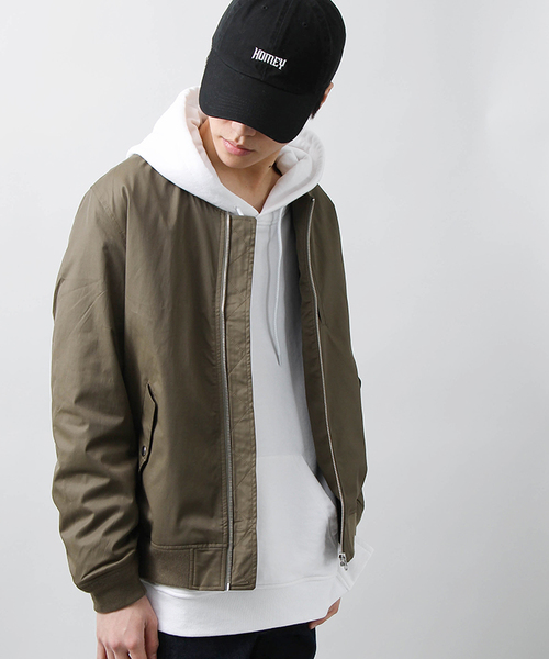 WEGO（ウィゴー）の「WEGO/ストレッチMA-1（MA-1・メンズ・ブラック/その他1/カーキ/ベージュ・MEDIUM/LARGE）」の3枚目の写真