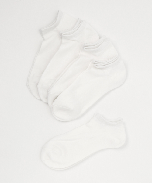 WEGO（ウィゴー）の「WEGO/ベーシック5Pソックス（ソックス/靴下・メンズ・その他/ブラック/ホワイト・FREE）」の2枚目の写真
