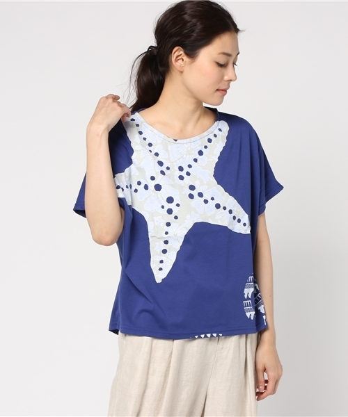 チャイハネ(チャイハネ)の「【チャイハネ】ギャラリーTシャツ(Tシャツ/カットソー・レディース・ブラック/カーキ/ホワイト/ブルー/グレー・FREE)」の5枚目の写真