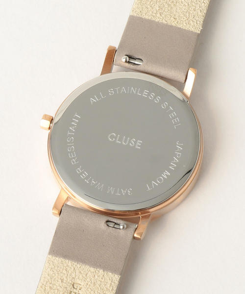 CLUSE（クルース）の「＜CLUSE＞レザー33ｍｍフェイス マーブルウォッチ/ピンクゴールドカラー ◆（アナログ腕時計・レディース・グレー・FREE）」の5枚目の写真