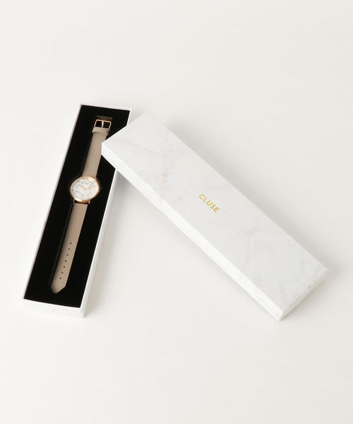 CLUSE（クルース）の「＜CLUSE＞レザー33ｍｍフェイス マーブルウォッチ/ピンクゴールドカラー ◆（アナログ腕時計・レディース・グレー・FREE）」の9枚目の写真
