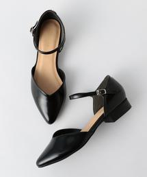 BEAUTY&YOUTH UNITED ARROWS | BY レザーVスリット アンクルストラップパンプス о(パンプス)