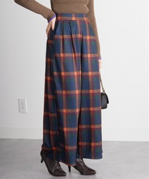 裏起毛ロングフレア2タックワイドパンツ