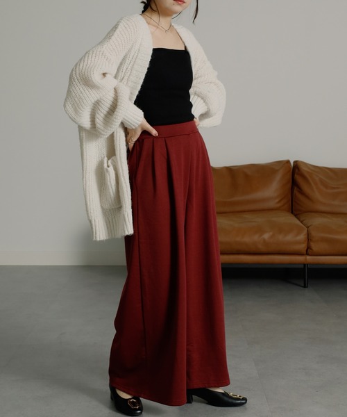 RANAN（ラナン）の「裏起毛ロングフレア2タックワイドパンツ（その他パンツ・レディース・ブラック/キャメル/チャコールグレー/ボルドー/ブラウン系その他/ライトグレー/ライトベージュ/グリーン系その他/グレー/グレー系その他/グリーン/ブルー系その他/ブルー系その他2/パープル/モカ/オレンジ系その他・SMALL/X-LARGE/MEDIUM/LARGE/S/L/LL/M）」の22枚目の写真