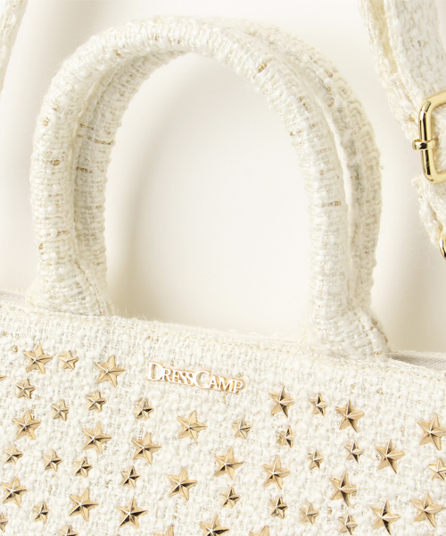 DRESSCAMP（ドレスキャンプ）の「DRESSCAMP (ドレスキャンプ)METEOR スタースタッズツイード2WAYミニトートバッグ（トートバッグ・レディース・ホワイト・FREE）」の3枚目の写真