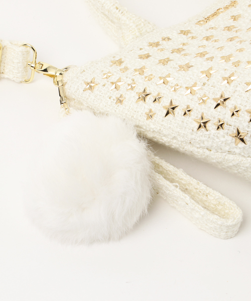 DRESSCAMP（ドレスキャンプ）の「DRESSCAMP (ドレスキャンプ)METEOR スタースタッズツイード2WAYミニトートバッグ（トートバッグ・レディース・ホワイト・FREE）」の5枚目の写真