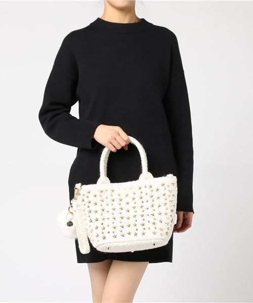 DRESSCAMP（ドレスキャンプ）の「DRESSCAMP (ドレスキャンプ)METEOR スタースタッズツイード2WAYミニトートバッグ（トートバッグ・レディース・ホワイト・FREE）」の7枚目の写真