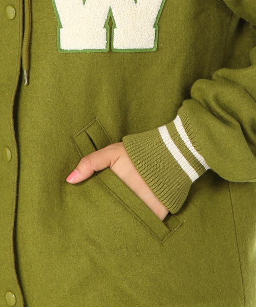 WC(ダブル シー)の「wc/Wワッペンスタジャン(スタジャン・レディース・ダークグレー/グリーン/イエロー・FREE)」の14枚目の写真