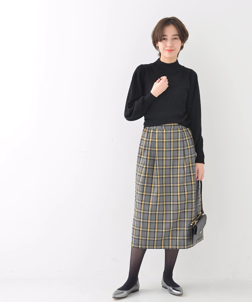 earth music&ecology（アースミュージックアンドエコロジー）の「・パフワイドリブニットプルオーバー（ニット/セーター・レディース・ブラック/スモークピンク/ライトグレー/キャメル/ダークグリーン/アイボリー・M/S）」の9枚目の写真