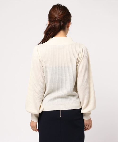 earth music&ecology（アースミュージックアンドエコロジー）の「・パフワイドリブニットプルオーバー（ニット/セーター・レディース・ブラック/スモークピンク/ライトグレー/キャメル/ダークグリーン/アイボリー・M/S）」の8枚目の写真