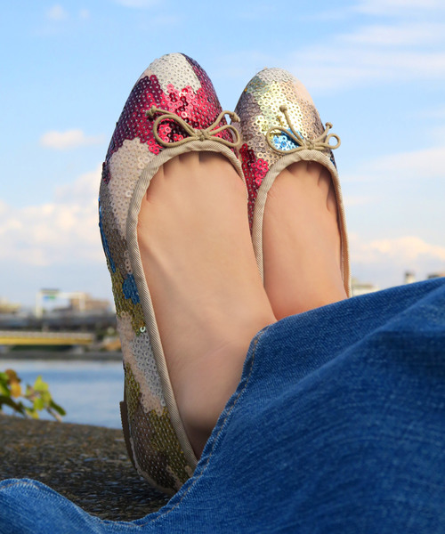 mio notis（ミオノティス）の「ボロネーゼ製法スパンコールバレエ（バレエシューズ・レディース・シルバー/マルチ/ブラック/ピンク・38/39/36/37/35）」の10枚目の写真