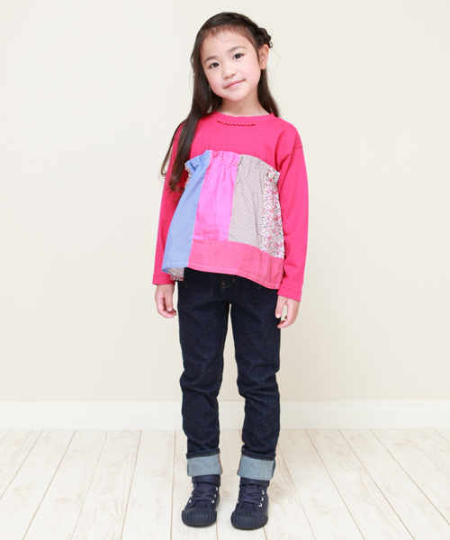 RAGMART（ラグマート）の「パッチワークTシャツ（Tシャツ/カットソー・キッズ・ネイビー/レッド・110cm/100cm/120cm/130cm）」の7枚目の写真