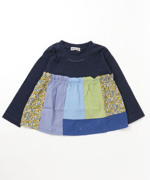 RAGMART（ラグマート）の「パッチワークTシャツ（Tシャツ/カットソー・キッズ・ネイビー/レッド・110cm/100cm/120cm/130cm）」の2枚目の写真