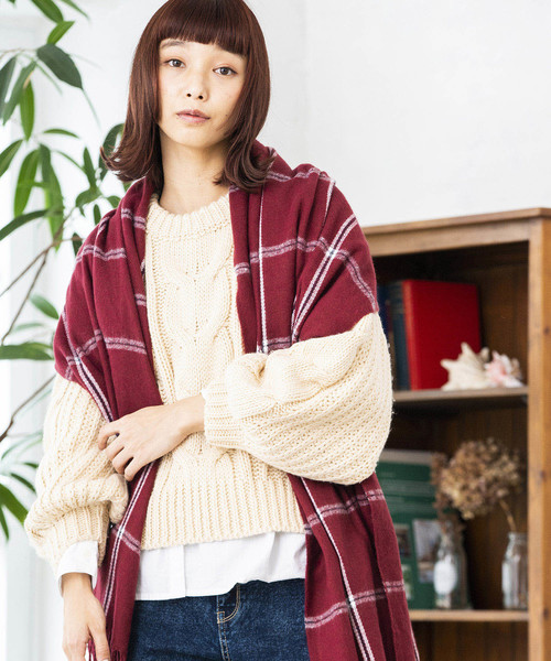 WEGO(ウィゴー)の「WEGO/ウィンドペンストール(ストール/スヌード)」|ワイン