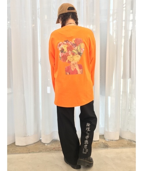 Torenia(トレニア)の「Torenia/トレニア/フラワーロンTEE(Tシャツ/カットソー・レディース・ホワイト/ブラック/オレンジ・LARGE/MEDIUM)」の6枚目の写真