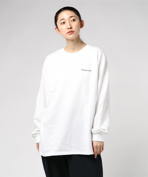 Torenia(トレニア)の「Torenia/トレニア/フラワーロンTEE(Tシャツ/カットソー・レディース・ホワイト/ブラック/オレンジ・LARGE/MEDIUM)」の2枚目の写真