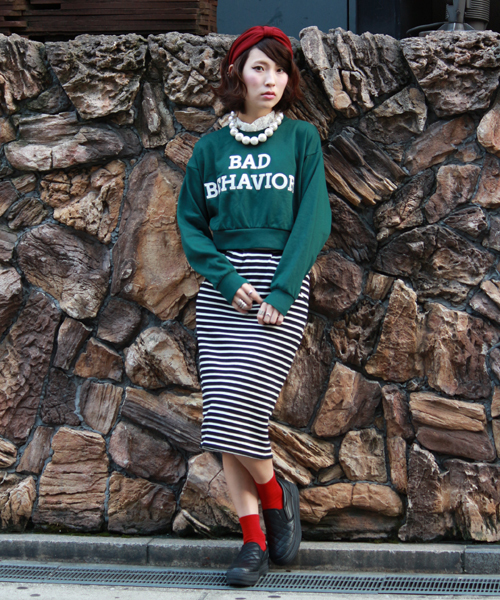 WEGO（ウィゴー）の「WEGO/オーロラワッペンスウェット（スウェット・レディース・ブラック/杢グレー/グリーン/ネイビー・FREE）」の12枚目の写真