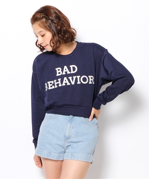 WEGO（ウィゴー）の「WEGO/オーロラワッペンスウェット（スウェット・レディース・ブラック/杢グレー/グリーン/ネイビー・FREE）」の14枚目の写真