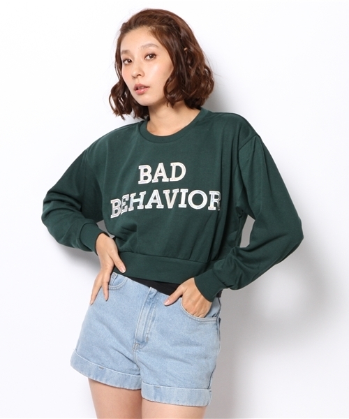 WEGO（ウィゴー）の「WEGO/オーロラワッペンスウェット（スウェット・レディース・ブラック/杢グレー/グリーン/ネイビー・FREE）」の15枚目の写真