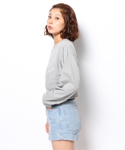 WEGO（ウィゴー）の「WEGO/オーロラワッペンスウェット（スウェット・レディース・ブラック/杢グレー/グリーン/ネイビー・FREE）」の6枚目の写真