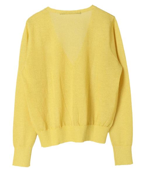 YECCA VECCA(イェッカヴェッカ)の「P.ラメVネックニットカ-ディガン(カーディガン/ボレロ・レディース・ライトグレー/ネイビー/イエロー/ライトベージュ・FREE)」の15枚目の写真