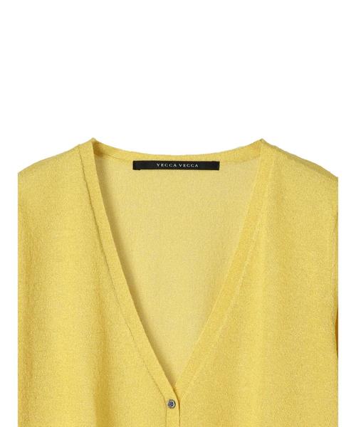 YECCA VECCA(イェッカヴェッカ)の「P.ラメVネックニットカ-ディガン(カーディガン/ボレロ・レディース・ライトグレー/ネイビー/イエロー/ライトベージュ・FREE)」の16枚目の写真