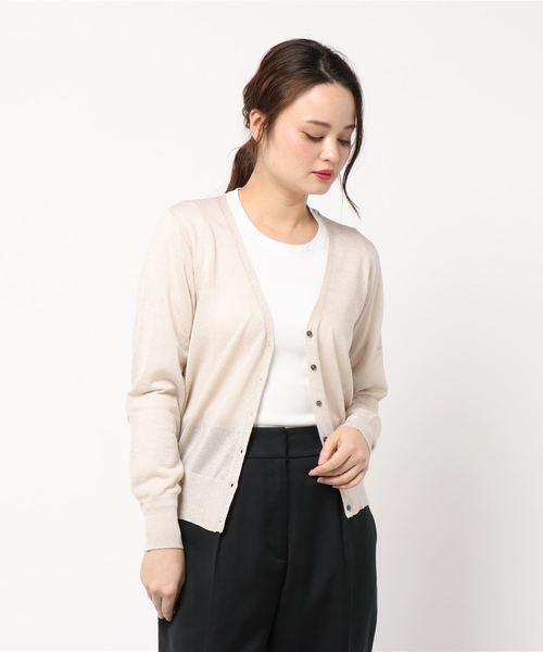 YECCA VECCA(イェッカヴェッカ)の「P.ラメVネックニットカ-ディガン(カーディガン/ボレロ・レディース・ライトグレー/ネイビー/イエロー/ライトベージュ・FREE)」の19枚目の写真